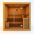 Indoor Sauna Built for Home Wellness, Canadian Hemlock Construction, Full Glass Front, Professional Heating